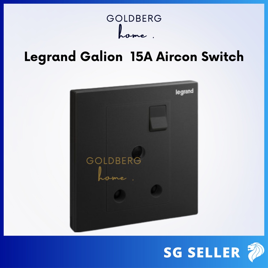 Legrand Galion 15A Aircon Socket Outlet Matt Black | Goldberg Home ...