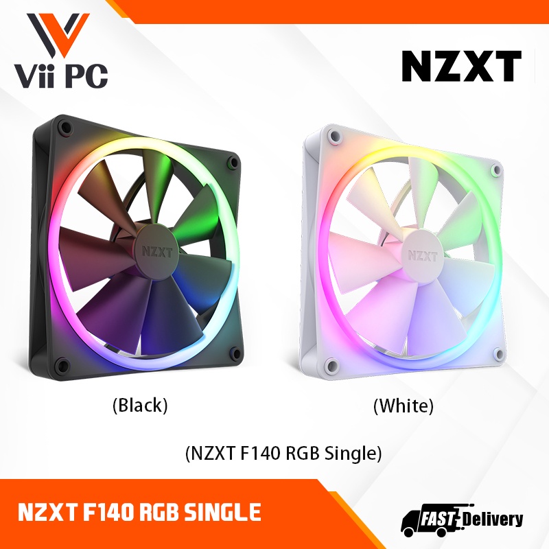 NZXT F140 RGB Fans Advanced RGB Lighting Customization Whisper Quiet