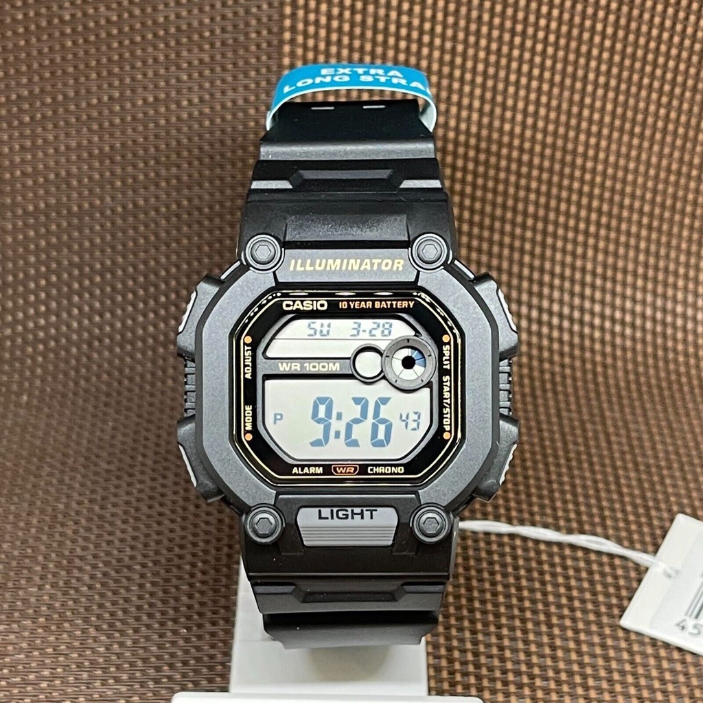Casio W-737HX-1A Extra Long Strap Black Digital Quartz Men's Casual Sport Watch | Shopee Singapore