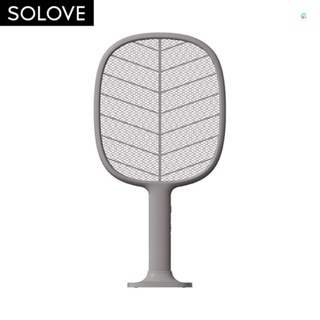 SOLOVE Bug Zapper Mosquito Killer Electric Fly Swatter Mosquitoes Lamp & Racket 2 in 1 Fly Zapper Rechargeable Mosquito Swatter w/Base/2-Layer Safety Mesh/ Trap Lamp for Ind