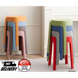 *Sg Seller* Upgraded Stackable Designer Modern Plastic Stool Chair Multi-Colour Options