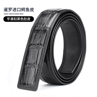 Image of thu nhỏ [Ready Stock New Products] Siamese Crocodile Leather Belt Men's Genuine Business Casual Pants Plate Buckle Smooth Headless 3.8 Wide [Hot Sale] #7