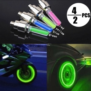 Bike Light LED Flash Wheel Tire Valve Cap Car Lights 5 Colors Tire Lamp For Car Motorcycle Bicycle 2pcs