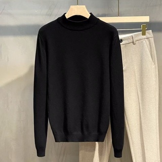 Image of thu nhỏ Half Turtleneck Sweater Men Korean Version Trendy Outer Wear Solid Color Knitted Bottoming Shirt Inner Autumn Winter #3