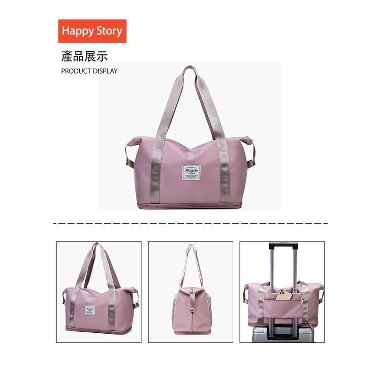 Korean Fashion Women Large Capacity Underarm Bag Casual Shoulder Expandable Foldable Bags Duffle Hand Carry Portable We