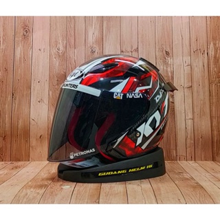 Helmet KYT DJ MARU 15 RED - 2D IRIDIDIUM VISOR Hands Package - 2D SPOILER