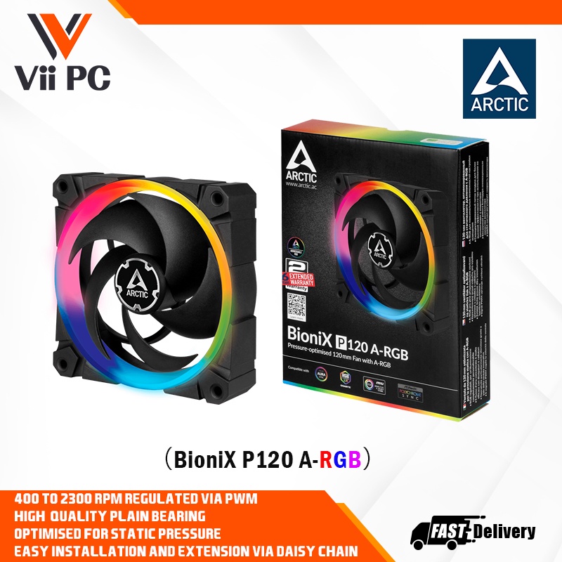 ARCTIC BioniX P120 A-RGB - 120 mm Pressure-Optimised Fan with A-RGB ...