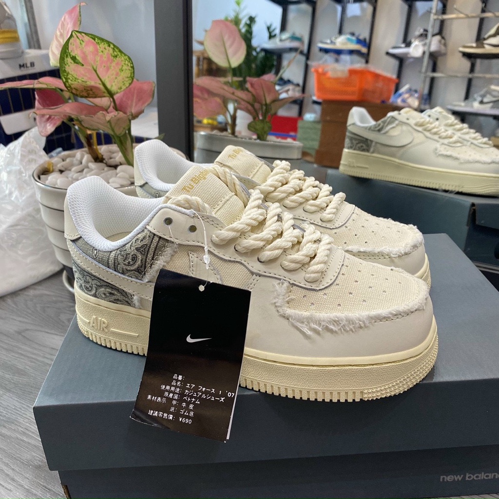 [ 𝐅𝐋𝐀𝐒𝐇 𝐒𝐀𝐋𝐄 ] Giày AF1 Dây Thừng, Giày AIR FORCE 1 Dây Thừng nam nữ Bản Mới 2022 Cao Cấp Fullbox Bi