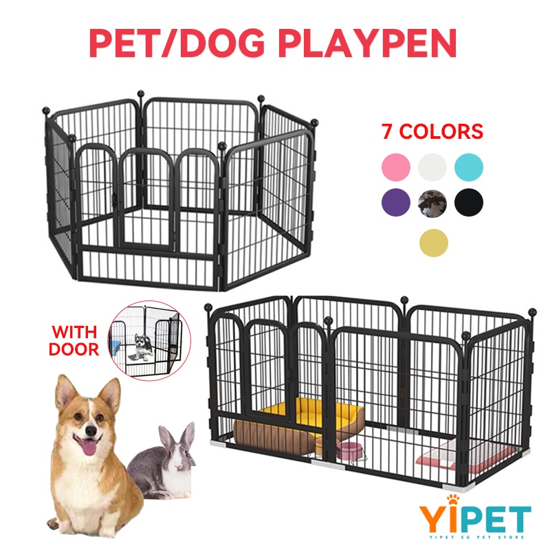 YIPET Dog Playpen Fence Large Dog Cage Crate Pet Cat Rabbit Playpen Indoor  | Shopee Singapore