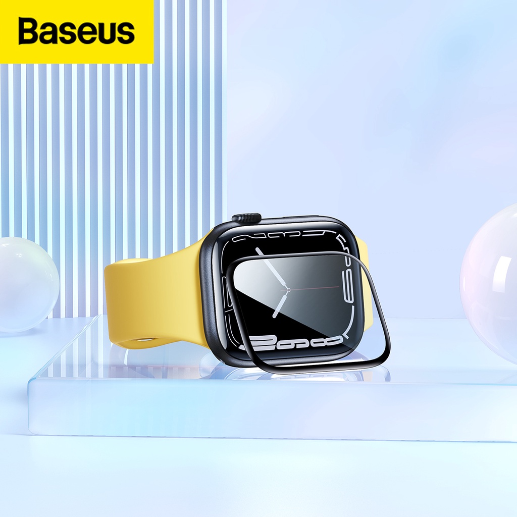 Baseus Full-coverage Curved-screen Crystal Tempered Glass Film for Apple Watch 4/5/6/SE 7SE Watch HD touch resistant surface film
