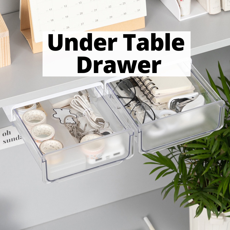 {SG} Under Desk Drawers Under Table Drawer Creative Desk Sticker Hidden