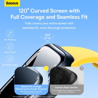 Baseus Full-coverage Curved-screen Crystal Tempered Glass Film for Apple Watch 4/5/6/SE 7SE Watch HD touch resistant surface film #6
