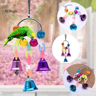 SLS_ 13Pcs/Set Healthy Cockatiel Toys Kit Bird Supplies Pet Parrot Hanging Sepak Takraw Bells Perch Stand Toy Convenient #6