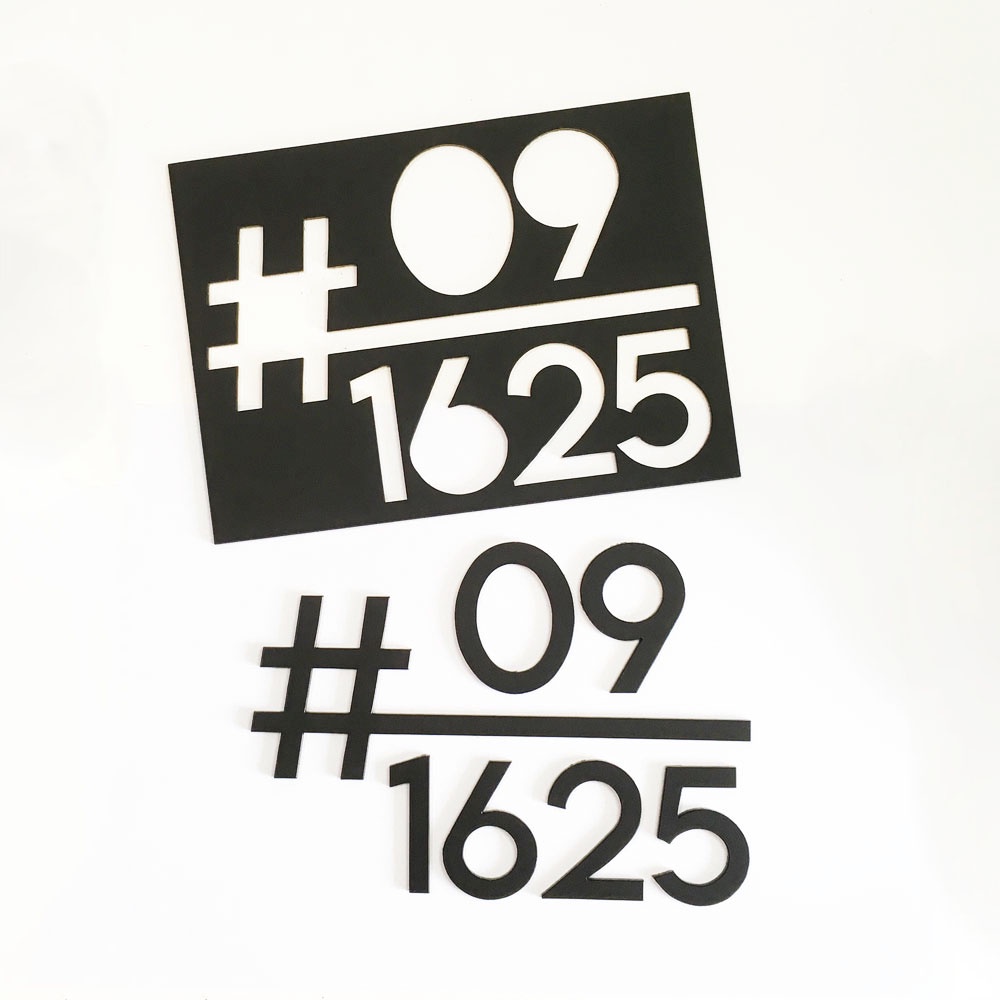 18cm x 14cm Matte Black HT1 LM HDB Unit Number, Condo Number