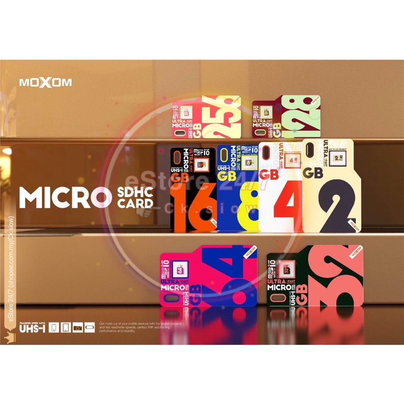 Moxom Ultra Fast Read Performance Class 10 Micro SD SDHC Memory Card 4GB 8GB 16GB 32GB 64GB 128GB Data Transfer
