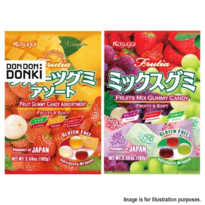 [DONKI]Kasugai Fruit Gummy Candy(Assorted) 102g Shopee Singapore