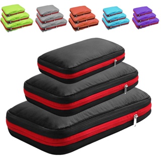Compression Packing Cubes Organiser - Space Saving Bag - Storage Organizer Travel Vacuum Luggage Clothes Saver Bags waterproof clothes organizer
