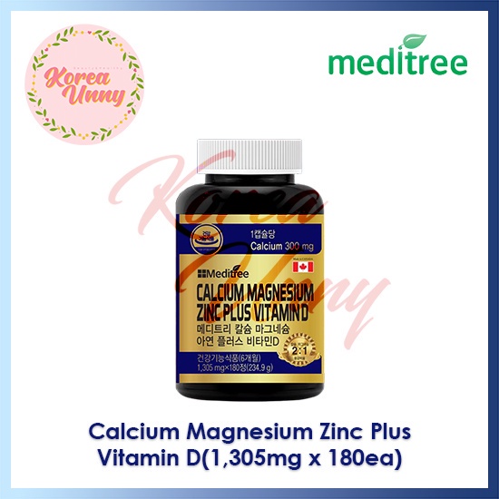 Meditree Calcium Magnesium Zinc Plus Vitamin D 1 305mg X 180ea