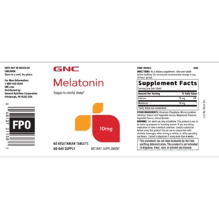 Image of thu nhỏ GNC Melatonin 10 Mg 60 Tablets Exp Jan 2025 #5