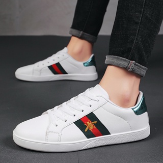 [Limited Time Special Offer] Boys Little Bee Casual Shoes Mandarin Duck Color Low-Top Sneakers Super Popular Lightweight Cloth Korean Version Student White ulzzang Trendy Economical Sports Men's #8