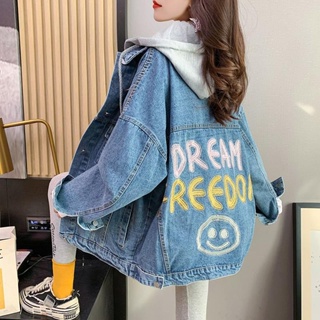 Image of thu nhỏ Design Feeling Hooded Denim Jacket Women Loose Korean Style Western Age-Reducing Versatile Spring Autumn 2022 New Cardigan #0