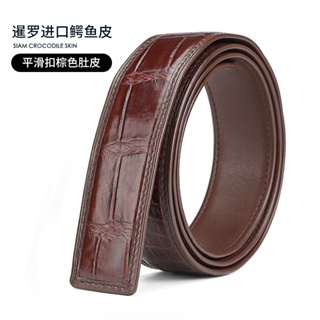 Image of thu nhỏ [Ready Stock New Products] Siamese Crocodile Leather Belt Men's Genuine Business Casual Pants Plate Buckle Smooth Headless 3.8 Wide [Hot Sale] #8