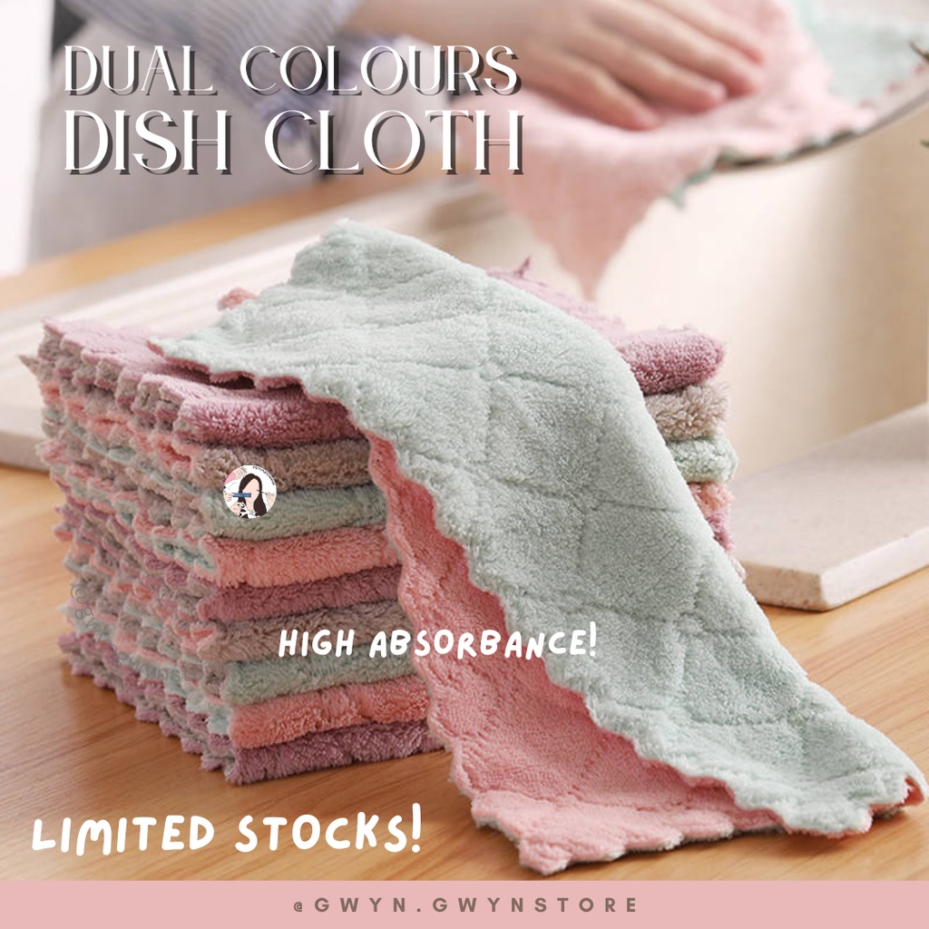 [SG] Dual Colour High Absorbance Dishcloth Drying Cloth Shopee Singapore
