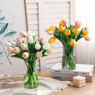 10pcs/Bunch Tulip Artificial Flowers Plants Latex Real Touch Party Wedding Bouquet Home Decor #8