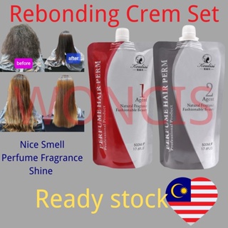 Hair Rebonding Cream Ubat Krim Lurus Rambut - Rebonding 500ml + Neutralizer 500ml香水离子烫膏