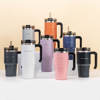 600ML 890ML Thermos botol air Vacuum Insulated Tumbler with Straw and Handle Water Bottle Macaron Mug Cup Drinking bottle Hot Cold Flask Drinkware BPA Free