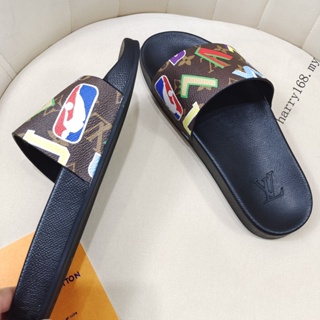L~V LOUIS men's women's leather slides sandals beach shoes size36-46 SG558 #5
