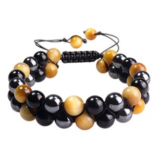 Image of thu nhỏ FANCY Black Lava Tiger Eye Weathered Stone Bracelets Bangles Classic Owl Beaded Natural Charm Bracelet For Women And Men Yoga Jewelry #4