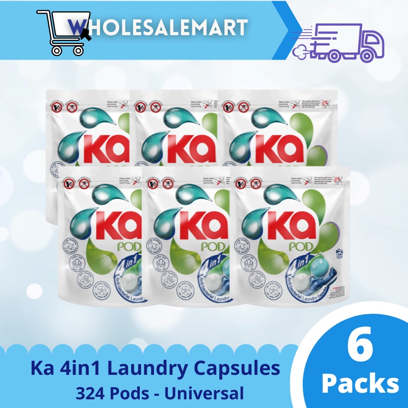 KA 4in1 Antibacterial Laundry Capsules 54s x 6 Refill Packs Shopee