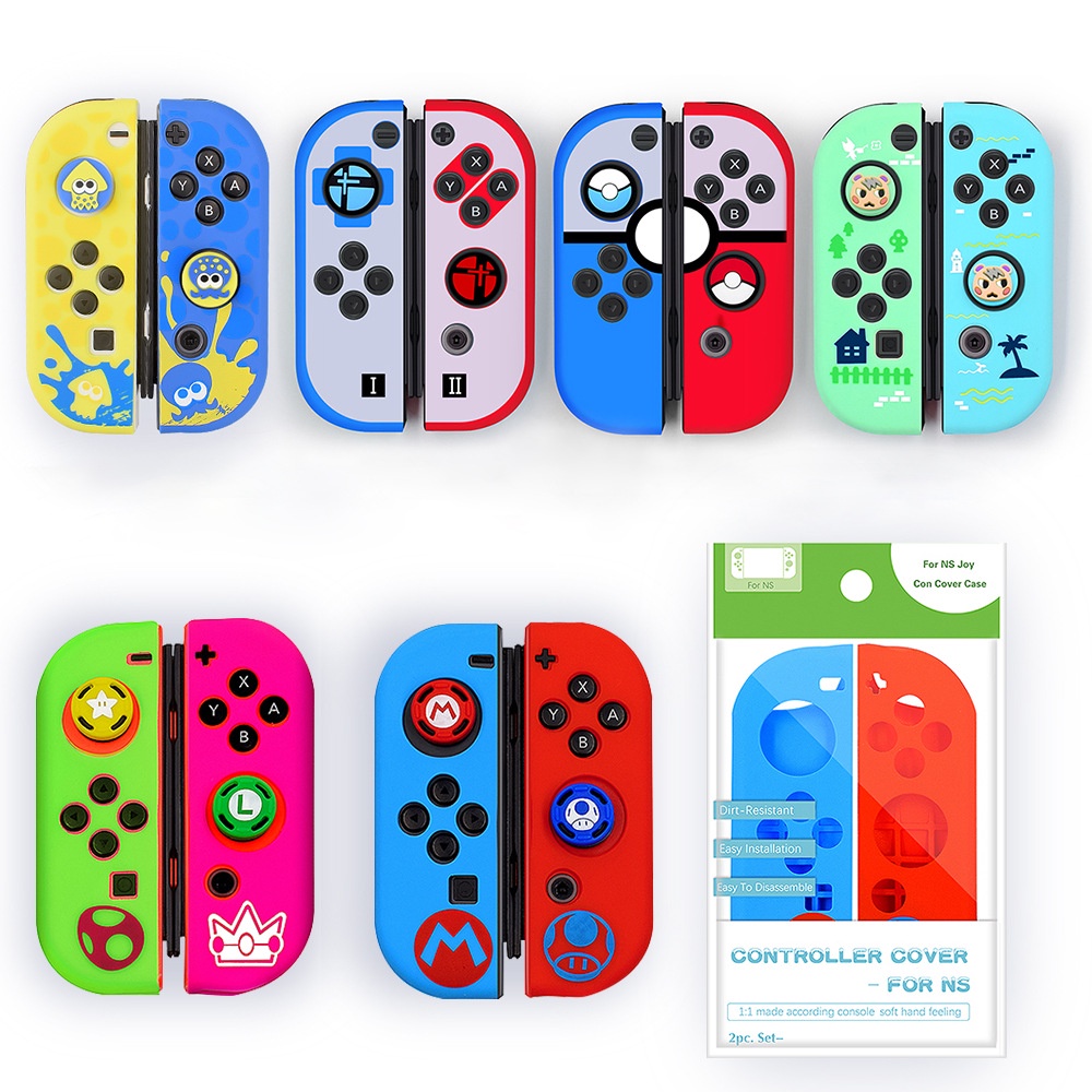 Nintendo switch Handle Silicone Case With Pattern With Button Cap Mario