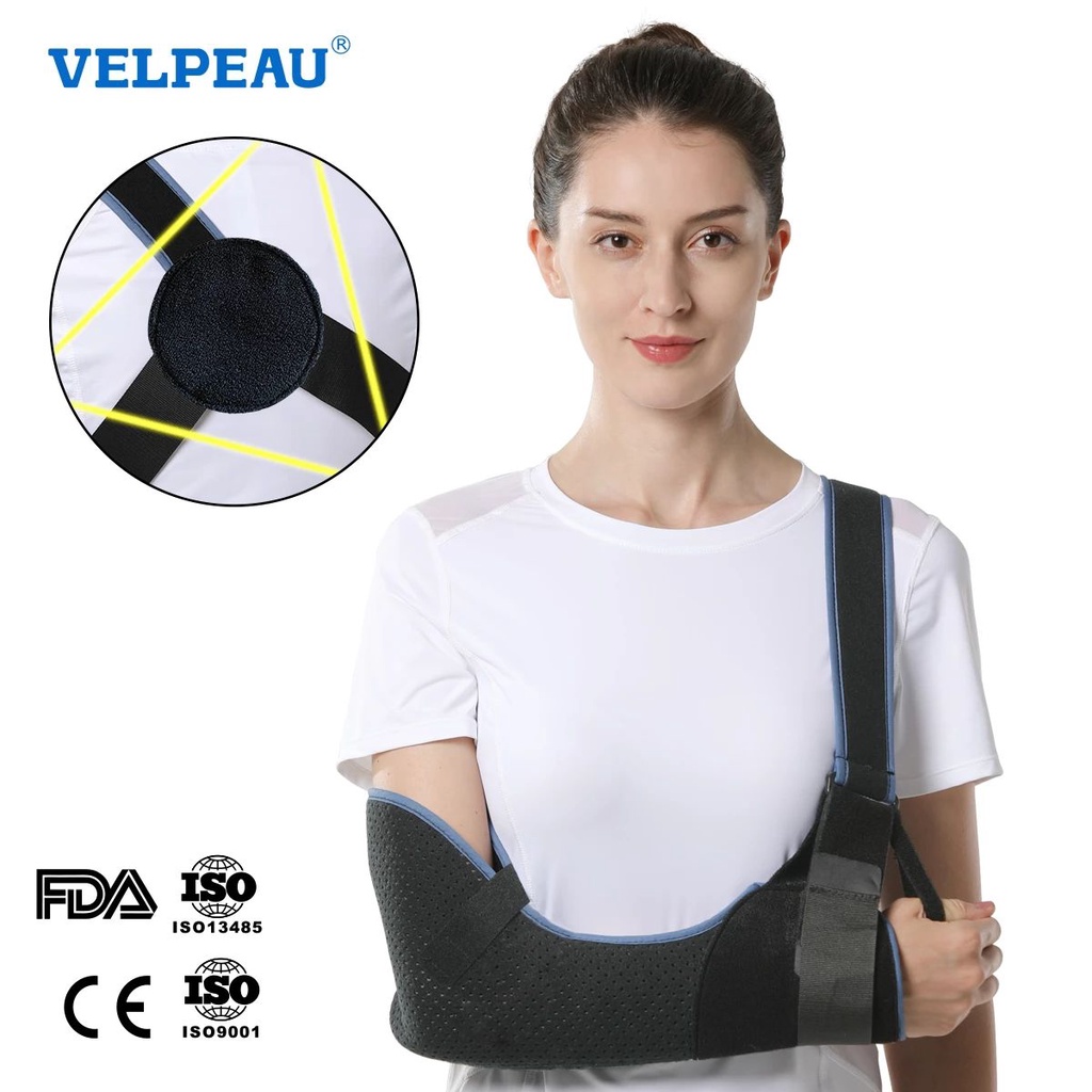 VELPEAU Arm Sling Shoulder Immobilizer Rotator Cuff Support Brace