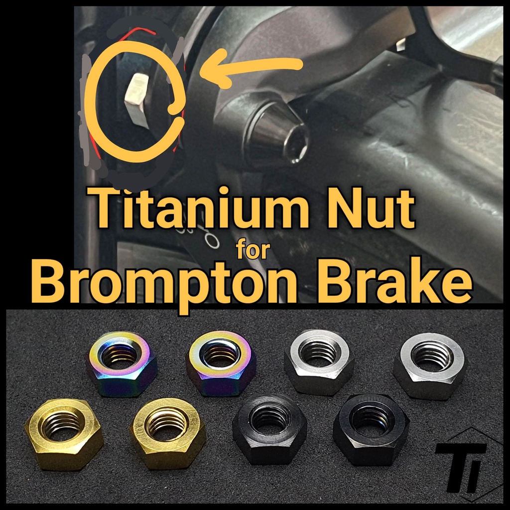 Titanium Nut for Brompton Brake Caliper Pivot P Line T Line Gold Oil