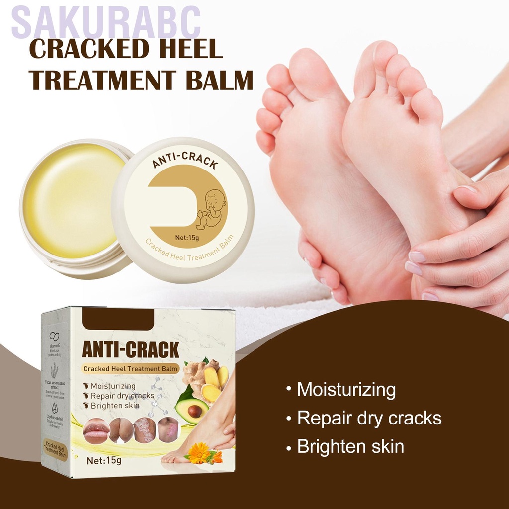 Image of Sakurabc 2pcs 0.5oz Cracked Heel Treatment Balm Moisturizing Foot Care Cream for Elderly #1