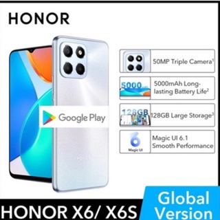HONOR X6 X6S Global Version US Standard Smartphone 6.5 Inch Display 5000mAh Large Battery 50MP Triple Camera Super Charger Phone