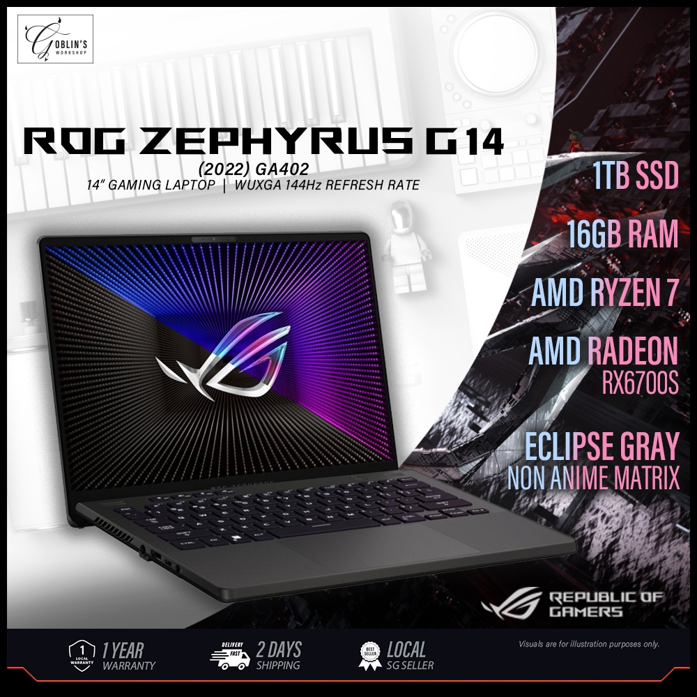 Asus Rog Zephyrus G14 Ga402 Rx6700s Ryzen 7 6800hs Ryzen 9 6900hs 141 144hz Wuxga Ips 9475