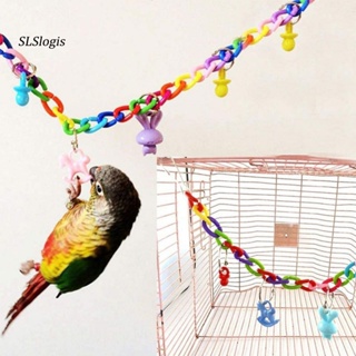 SLS_ 13Pcs/Set Healthy Cockatiel Toys Kit Bird Supplies Pet Parrot Hanging Sepak Takraw Bells Perch Stand Toy Convenient #7