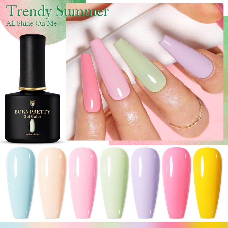 BORN PRETTY Summer Gel 10ml Gel Nail Polish Colorful UV Nail Art Gel Green  Pink Gel Manicure Nail Art | Shopee Singapore