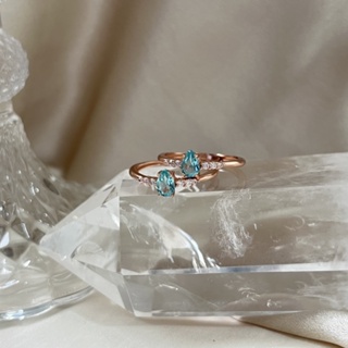 Image of thu nhỏ Aquamarine self adjustable crystal ring *FREE ring box* Daisy Gems Singapore #0