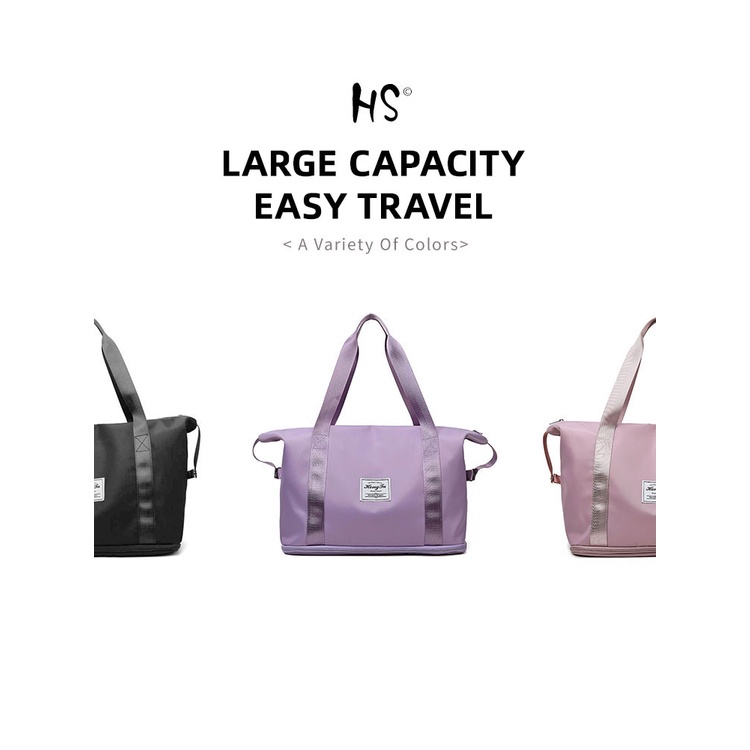 Korean Fashion Women Large Capacity Underarm Bag Casual Shoulder Expandable Foldable Bags Duffle Hand Carry Portable We