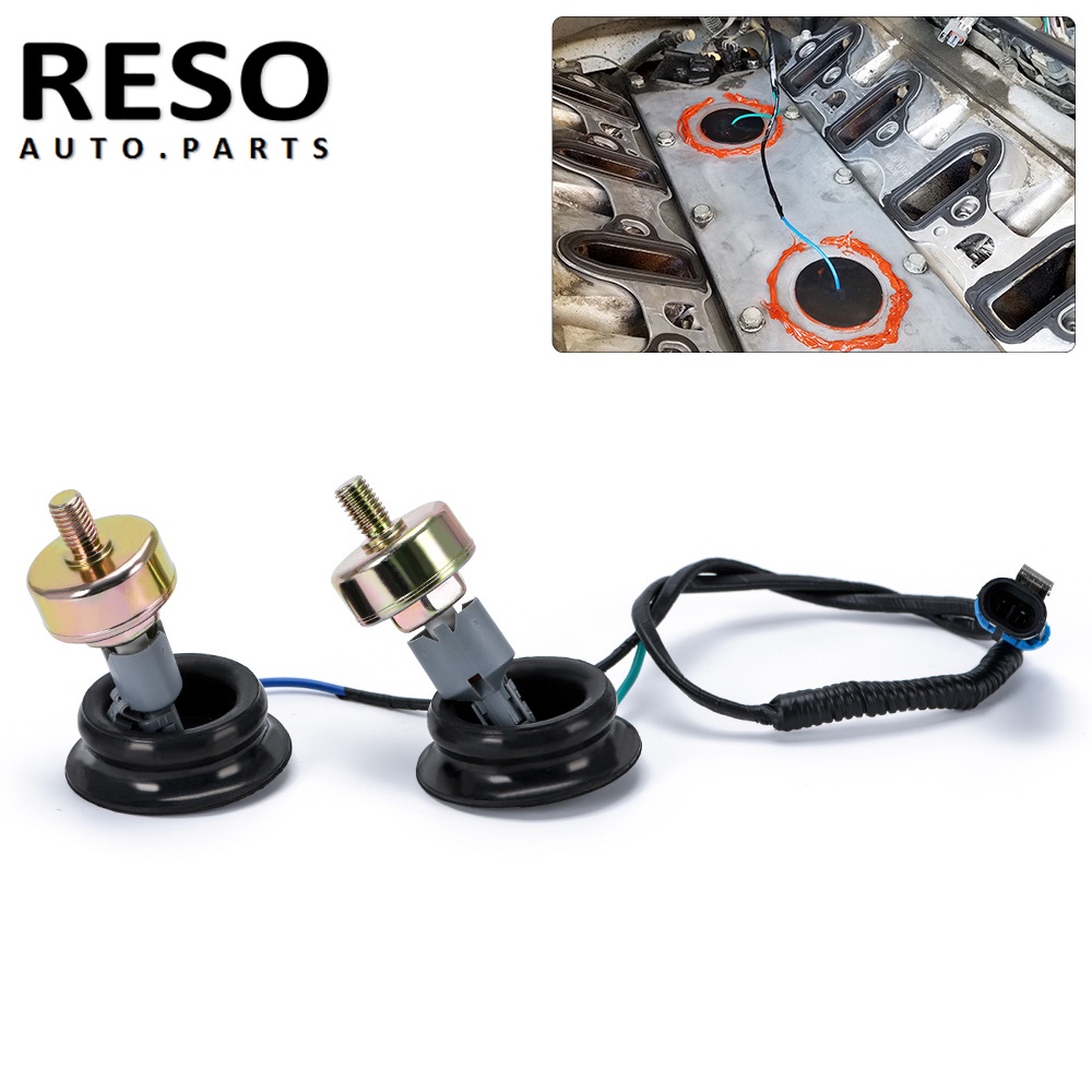 RESO Dual Knock Sensors with Wiring Harness Kit For Chevy Suburban Silverado Avalanche Tahoe GMC