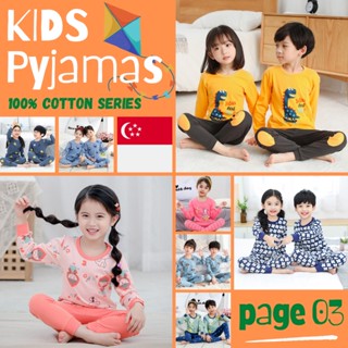Cotton PJ Series Page 03/  Kids Pyjamas Sets  SG Seller  Boys and Girls Sleepwear  100% Cotton  Children Pajamas #0