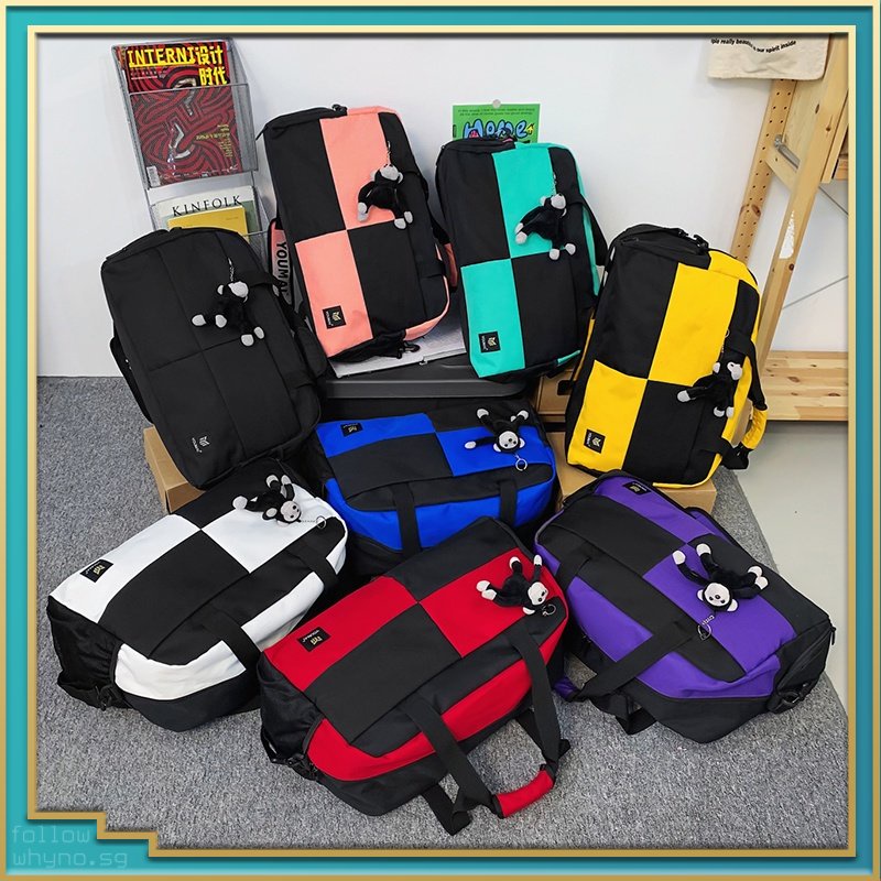 With Shoe Storage Travel Duffel Bag Korean Fashion Luggage Duffle Bag Hand Carry Large Capacity Weekender Bag Casual Waterproof Dry Wet Item Separation Gym Bag For Men Suitable for crossbody shoulder