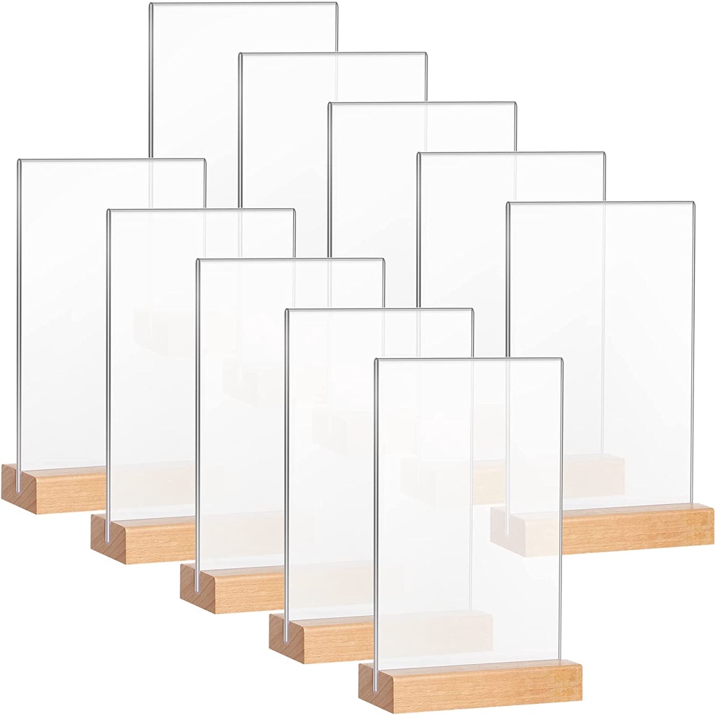 KECHMY Acrylic TShape Display Stand Double Sided Plastic Paper Holder