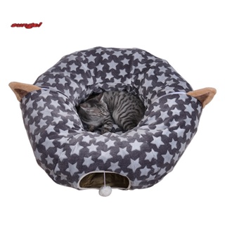 SUN_ Foldable Cat Tunnel Bed Pet Supplies Pet Tube Sleeping Bed Print Design #6