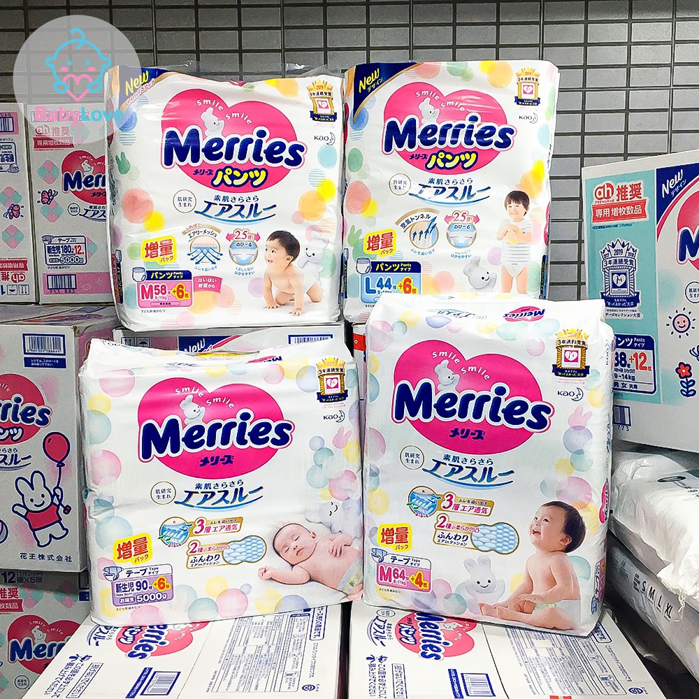 MERRIES Japanese Diapers, M, 6-11 Kg, 52 2 Pcs