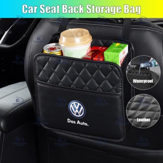 Car Seat Back Organizer Car Trash Can Leather Backseat Storage Bag Waterproof For Volkswagen Vw Polo Golf Jetta Vento Tiguan Passat